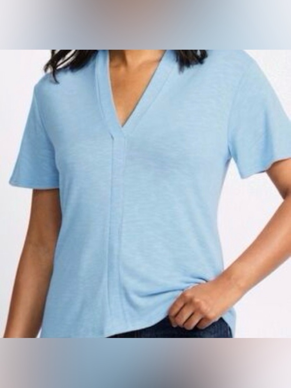 Gilli Bea Short Sleeve Top in Light Heathered Blue from Stitch Fix